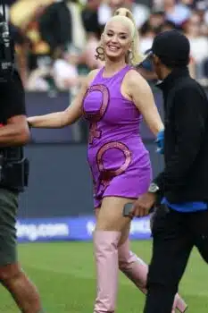 Pregnant Katy Perry Shows Off Her Baby Bump At The ICC Women S T20