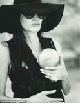 Angelina and one of the twins