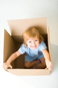 girl cardboard box