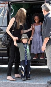 Angelina Jolie out shopping with Shiloh and Zahara