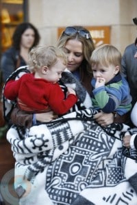 Brooke Mueller at the Grove with her twins