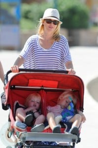 Naomi Watts with sons Sasha(r) and Sammy(l)