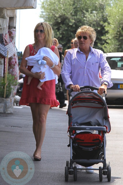 Rod Stewart with wife Penny Lancaster and son Aiden - Growing Your Baby