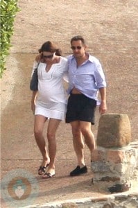 Nicolas Sarkozy & a pregnant Carla Bruni-Sarkozy