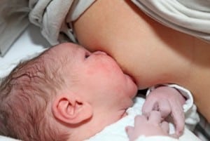 newborn baby breastfeeding