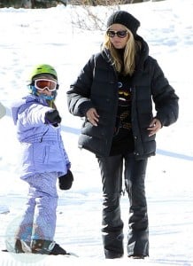 Heidi Klum and Leni Samuel in Aspen