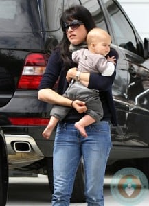 Selma Blair with her son Arthur in LA