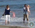 Eric Dane and Rebecca Gayheart, beach, Malibu Billie Beatrice