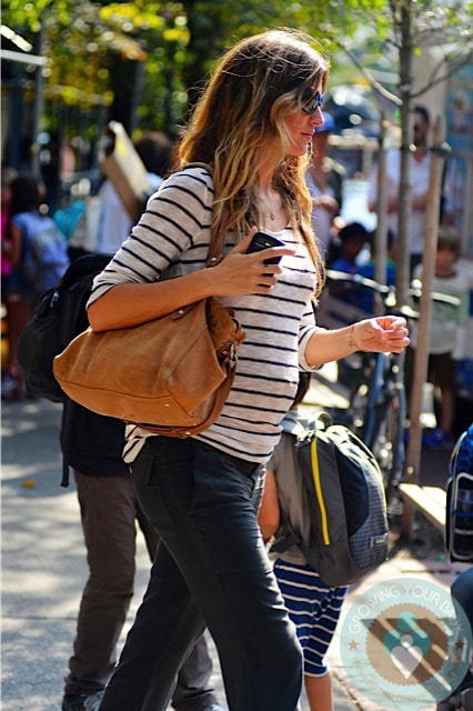 pregnant Gisele Bundchen at Bar Pitti NYC