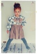 My Petite Dot Girls Dress with Peter Pan Collar and Bow from Fleur + Dot