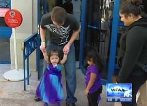 Adalynn Willett leaving the hospital