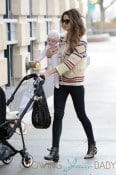 Lily Aldridge Takes Her Daugther For A Ride