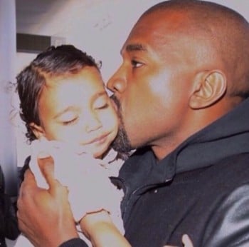 Kayne West Kisses Daughter North West