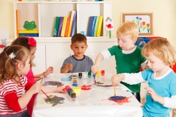 Preschoolers in the classroom