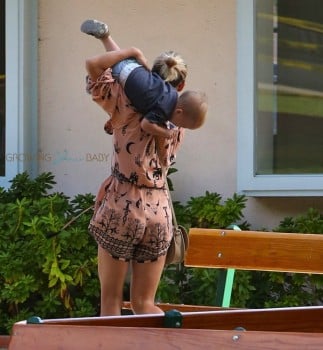 Elsa Pataky at the Park with her twin son