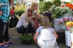 Tori Spelling at the farmer's market with daughters Stella and Hattie
