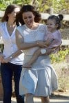 Alyssa Milano on set with her daughter Elizabella