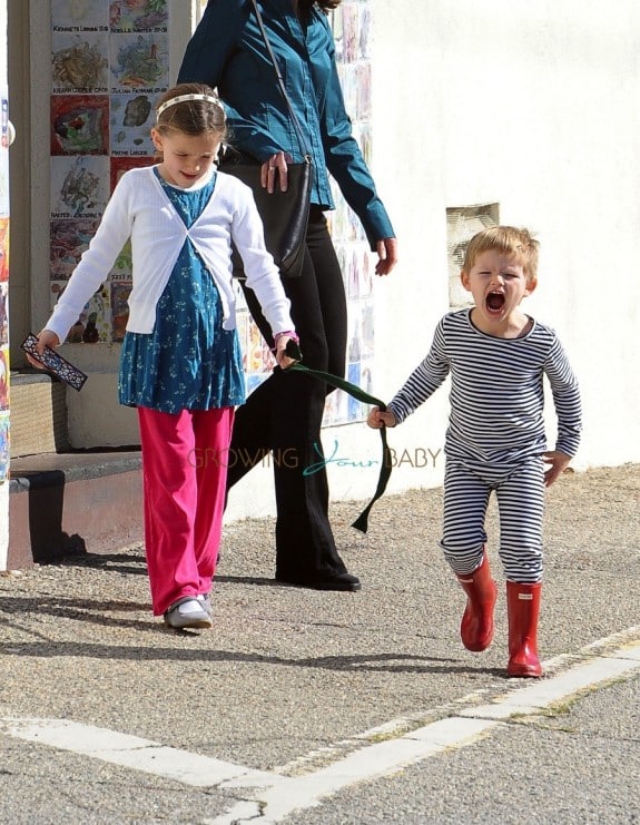 Jennifer Garner takes her kids Sam and Seraphina Affleck to church in Pacific Palisades on January 24, 2016