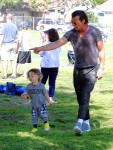 Gavin Rossdale with  Apollo At son Zuma's Soccer Practice