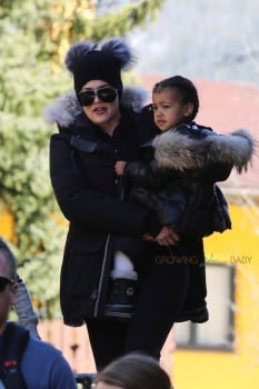 Khloe Kardashian in Vali Colorado with niece North West