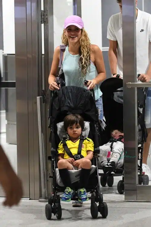 Shakira And Gerard Pique Arrive In Miami With Their Boys