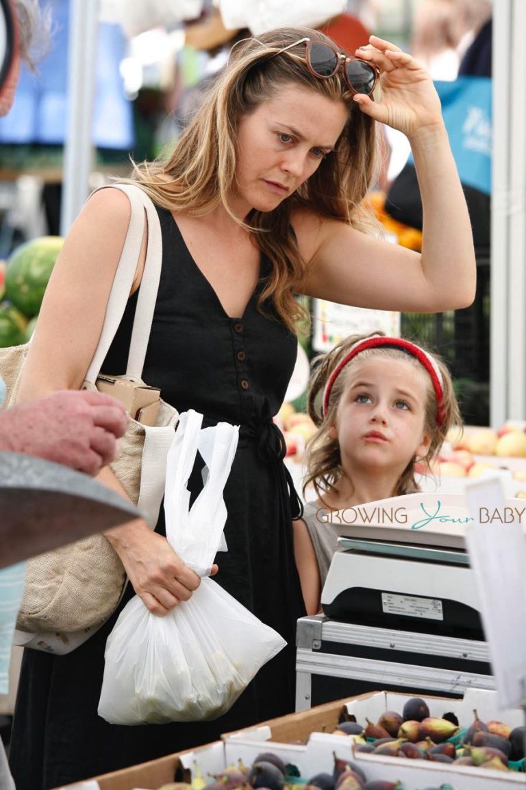 Alicia Silverstone and son Bear Blu Jarecki at the farmer's market in ...