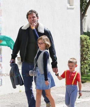 Ben Affleck leaves church with Sam and Violet