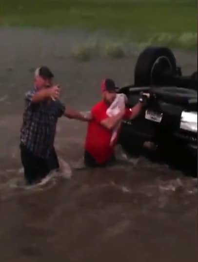 Infant rescued from floodwaters