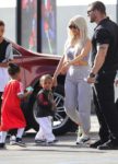 Kim Kardashian West with kids North and Saint at Glowzone in LA