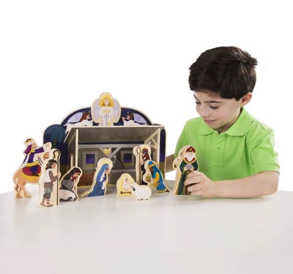 Melissa & Doug Classic Wooden Nativity Set- kid friendly