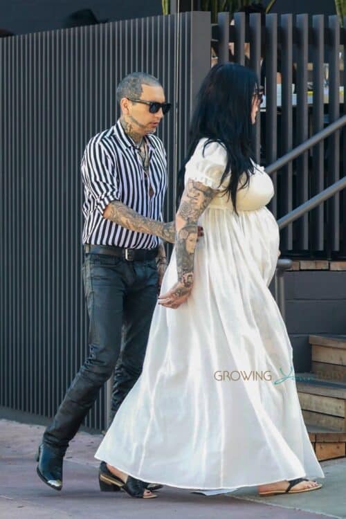 Pregnant Kat Von D and husband Rafael Reyes grab dinner in Los Angeles