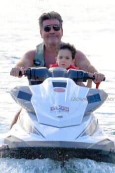 Simon Cowell and son Eric Cowell enjoy an afternoon on jet skis in Barbados