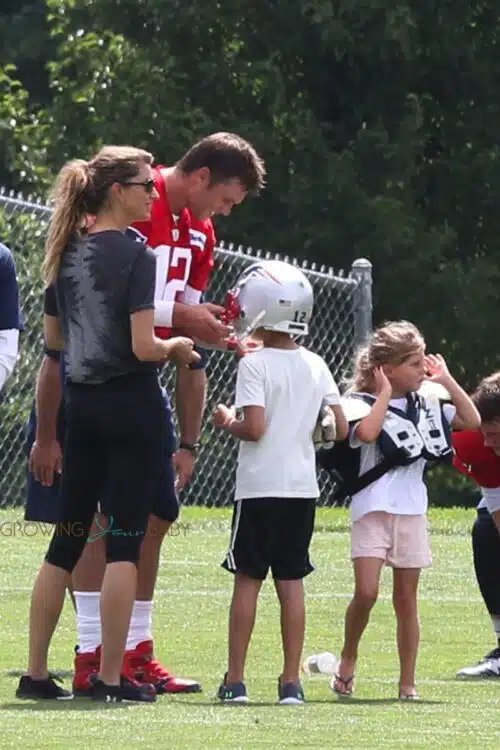 Gisele & The Kids Visit Birthday Boy Tom Brady at Patriots Practice