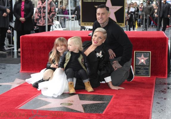 Pink, Alecia Moore, Carey Hart, Willow Sage Hart, Jameson Moon Hart at walk of Fame Ceremony