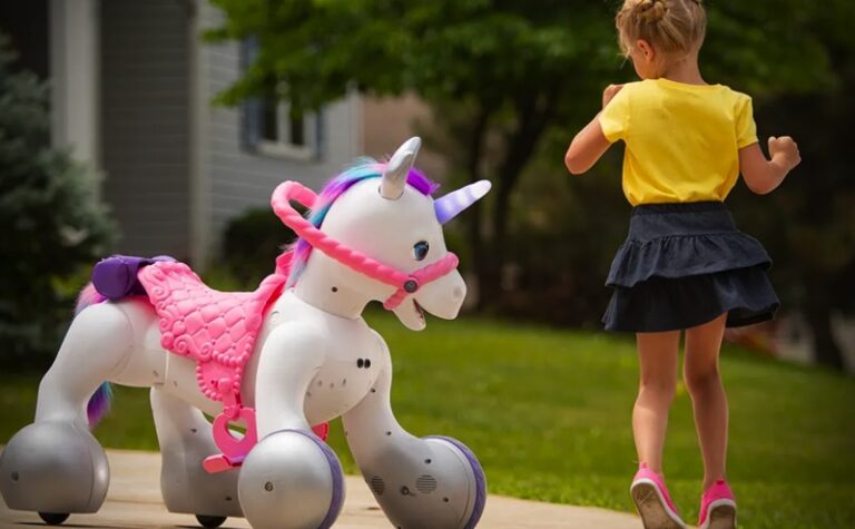 electric ride on unicorn with stable