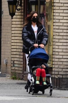 Irina Shayk steps out for a walk with her daughter