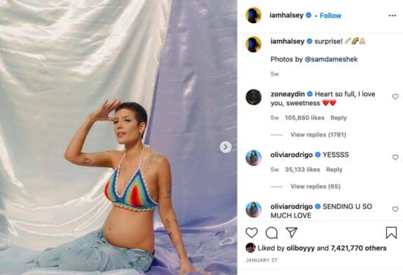 Halsey reveals she is pregnant