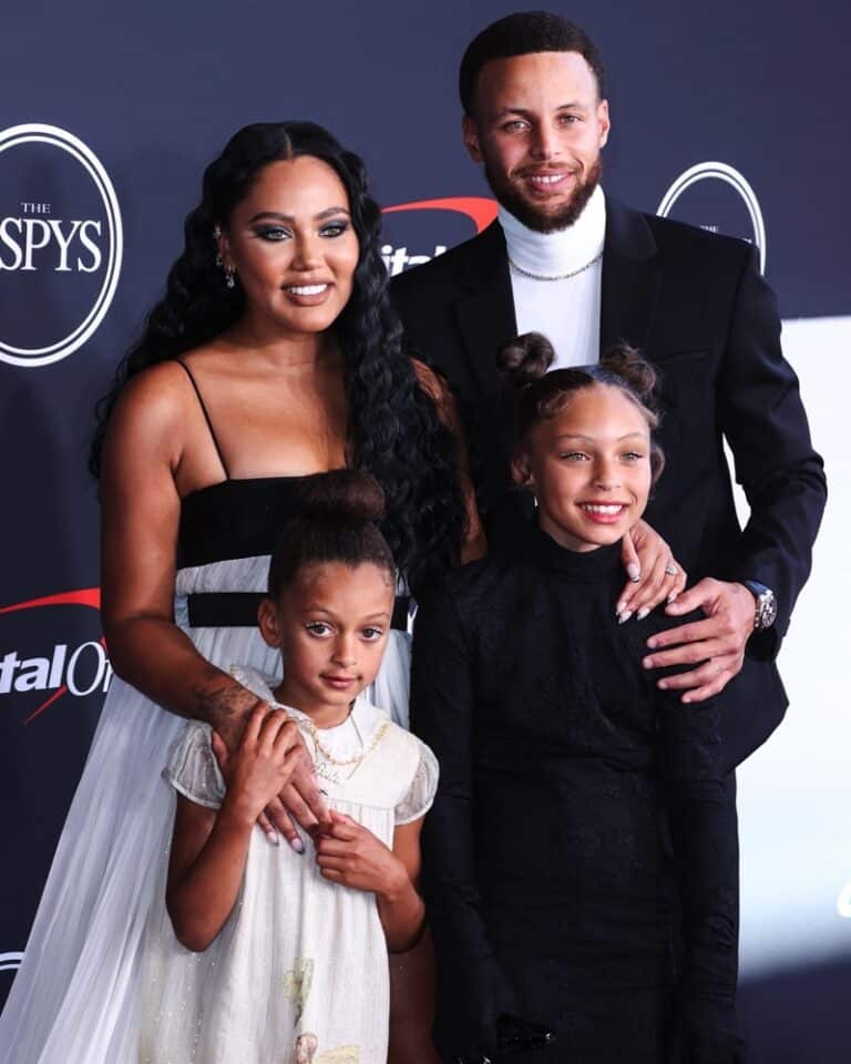 Stephen Curry and wife Ayesha Curry with children arrive at the 2022 ...