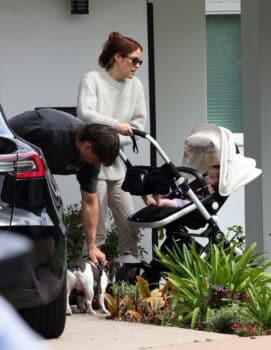 Riley Keough and Ben Smith-Petersen out for stroll with their baby girl in LA