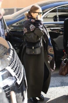 Ashley Olsen arrives at a hotel in Paris during Fashion Week