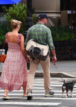 Liev Schreiber and pregnant wife Taylor Neisen hold hands as they get brunch in NoHo 3