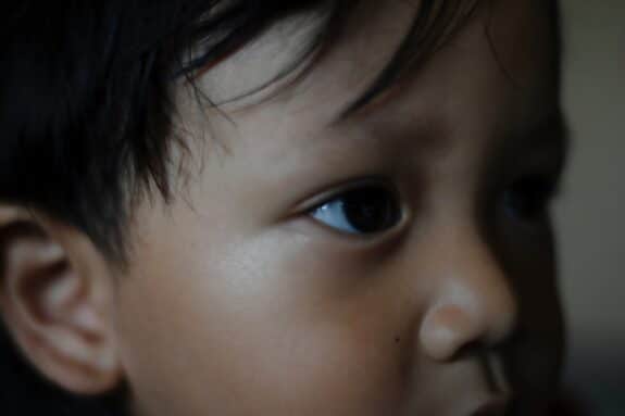 close up of child