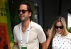 Pregnant Margot Robbie and Tom Ackerley Attend at Wimbledon Championship