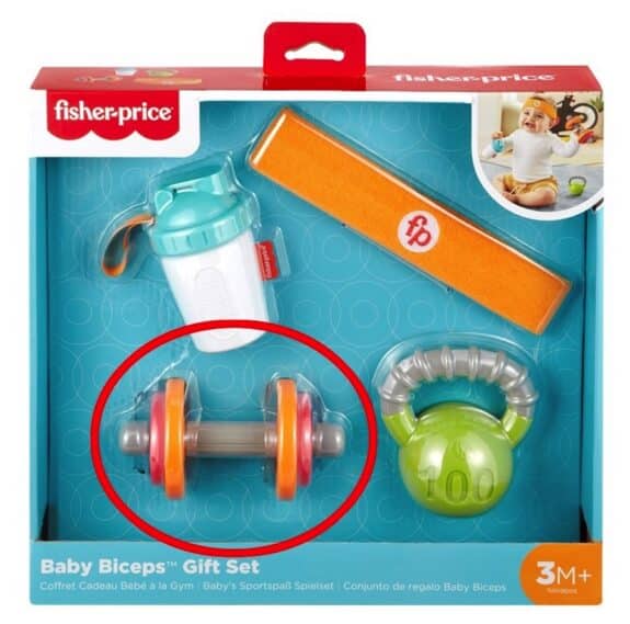 Dumbbell toy sold with Baby Biceps Gift Set