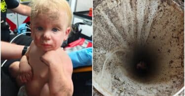 Toddler rescued after falling into 10-foot pipe outside Kansas home