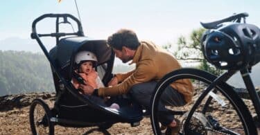 Dad with baby in stroller