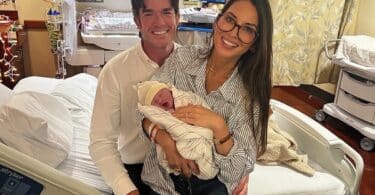 Olivia Munn and John Mulaney with baby Mei