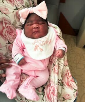 Paris Halo was born weighing 13 pounds, 4 ounces