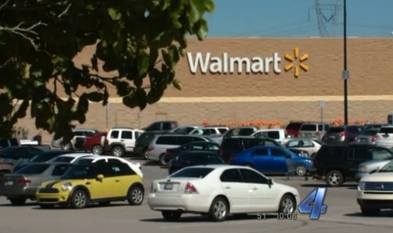 Berkley Ross arrives in the walmart parking lot