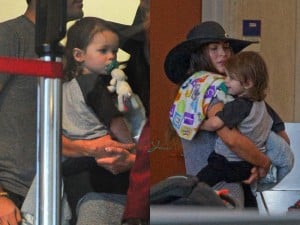 Brian Austin Green and Megan Fox at LAX with their son Noah